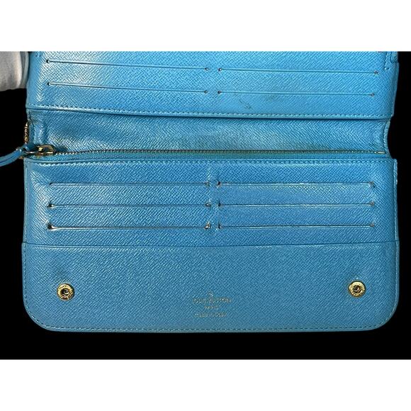 Rare Authentic Louis Vuitton Sky Blue Brown Monogram Insolite Wallet COA - Picture 6 of 16